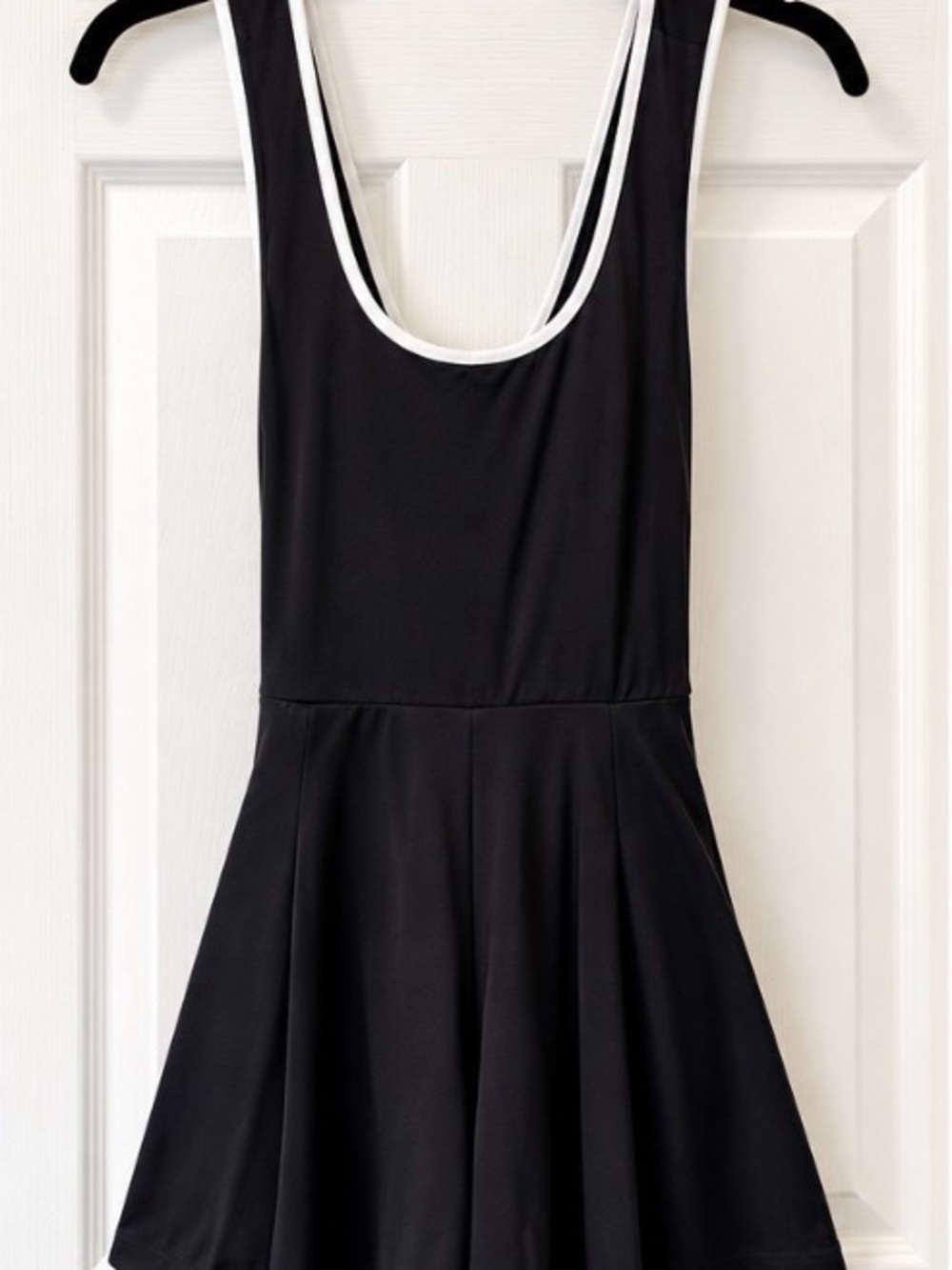 TCEC Black One-Piece Swimsuit with White Trim